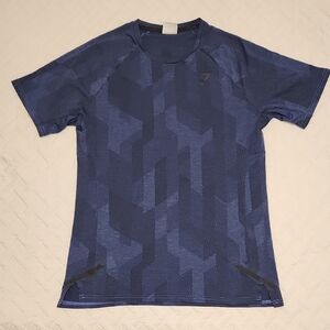Gymshark Blue Geometric Pattern T-Shirt
